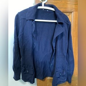 Blue Collared Cardigan